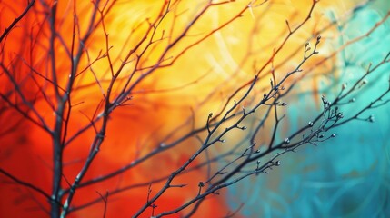 Obraz premium Flourishing branches against a bright backdrop