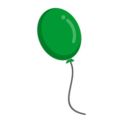 Green balloon vector illustration isolated on white background.