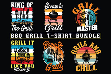 Obraz premium Barbeque t shirt design, High quality vector, Barbeque family, picnic party, grill master t shirt bundle, print on demand 