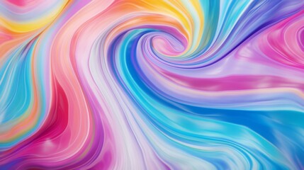 Fototapeta premium A colorful whirlpool of pink, blue, yellow, and purple hues creating a captivating abstract scene filled with vibrant energy and dynamic motion.