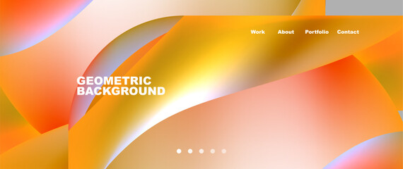 Bright multicolored geometric abstract shapes. Minimal trendy simplicity concept. Modern overlapping forms