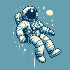 space lovers astronaut illustration. wall poster decoration