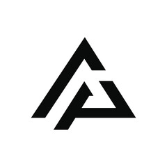 Letter Ap or Pa triangle shape modern branding logo