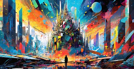 Obraz premium digital glitch art masterpiece