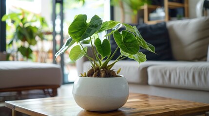 Monstera Plant in Stylish Modern Pot
