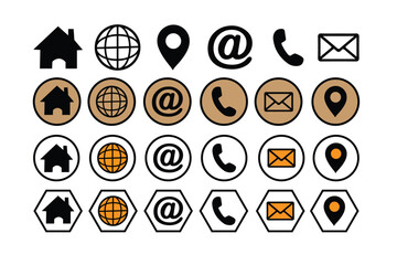 set of icons for business cards, flyers, and business template