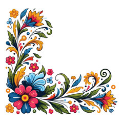 Floral flower corner border vector design