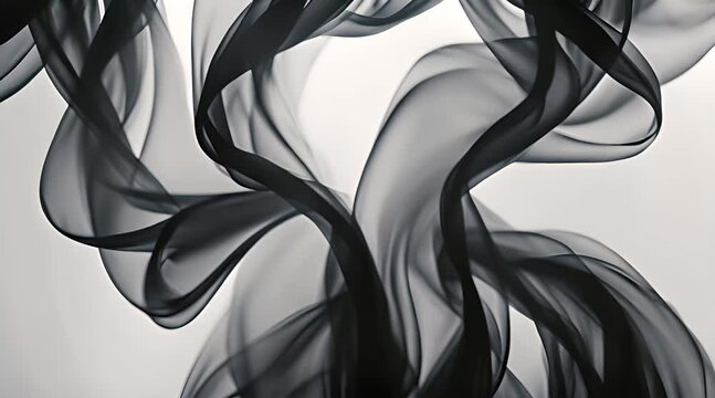 Smoky Elegance: Black Clouds Across White