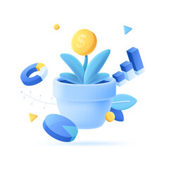 3D Cartoon Financial Metaphor