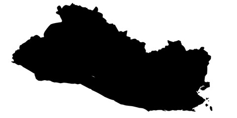 Obraz premium el salvador map silhouette on transparent background