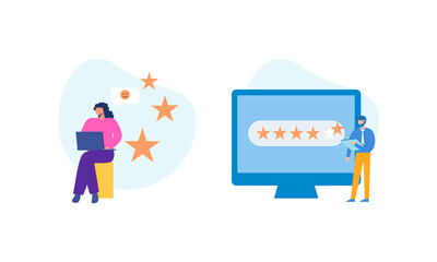 Feedback and review concept illustration vector