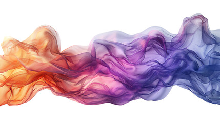 Obraz premium The image shows a multicolored smoke-like formation with a transparent background. isolate on white background