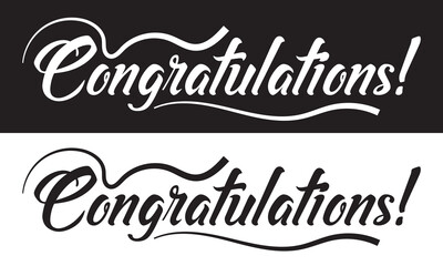 congratulations on white and black background. EPS 10