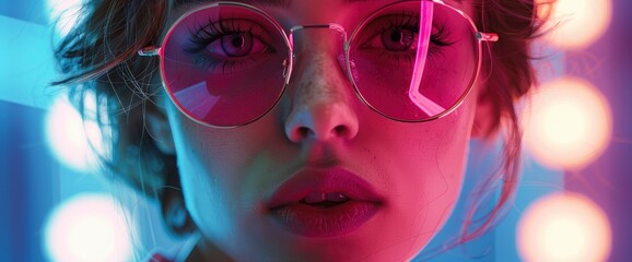 Obraz premium Flirty Woman With Pink Glasses And A Bold And Sexy New Year Greeting For 2025