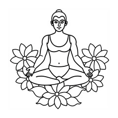 Yoga coloring pages for coloring book