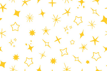 Seamless pattern of star icons, star symbols. Modern vector symbols on white background. Collection of icons for web applications and mobile concept. Vector. 