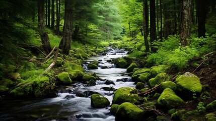 Obraz premium Mystical Forest Stream.