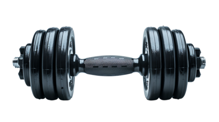 Dumbbell isolated on black background. 3D rendering.