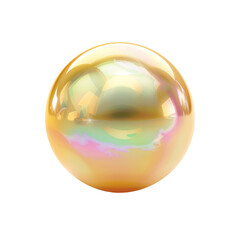 Gold iridescent smooth metallic ball on an isolated background