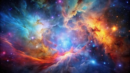 Fototapeta premium Shot of colorful nebula in deep space galaxy, Nebula, Space, Galaxy, Colorful, Astronomy, Stars, Universe