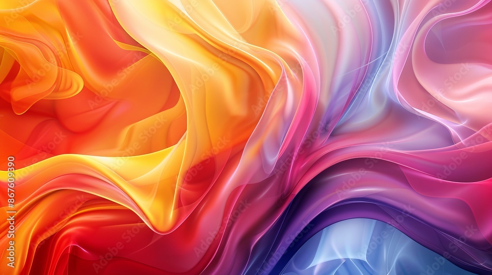 Wall mural vibrant abstract colorful design with warm and cool tones, artistic background for creative projects
