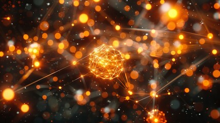 Abstract polygonal space low poly dark background with connecting dots and lines. Connection structure. 3d rendering