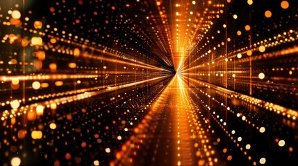Obraz premium Abstract view of glowing lights creating patterns in a darkened room, adding intrigue and allure