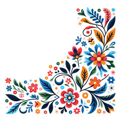 Floral flower corner border vector design