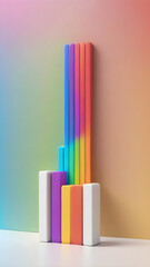 Obraz premium minimal blank search bar on rainbow background. web search concept.