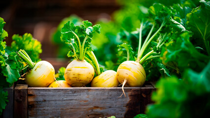 Fresh Turnips photo in the garden