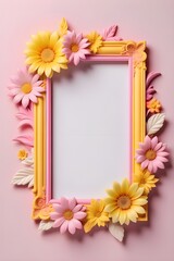 frame with flowers