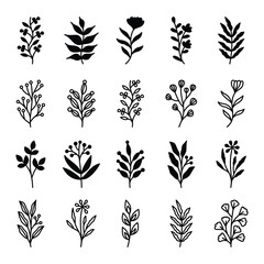 Set of leaves illustration vector
