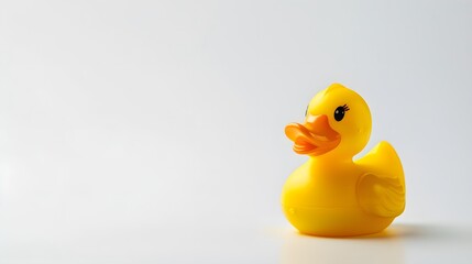 Yellow Rubber Duck on White Background