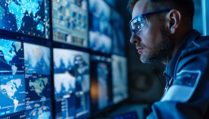 Security Analyst Monitoring Global Data