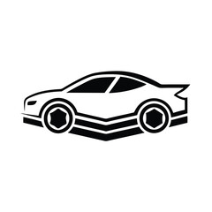 Fototapeta premium car silhouette on white background. Vehicle icons set view from side, front, back, and top, car logo vector design.