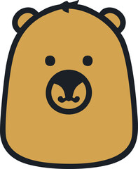teddy bear cartoon minimalist icon