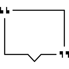 Quote Frame Blank Template. Quote Box Icon. Talk Remark Quotation Frame. Vector Illustration	