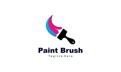 Brush and paint with full color with minimalist design style logo