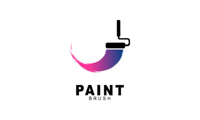 Brush and paint with full color with minimalist design style logo