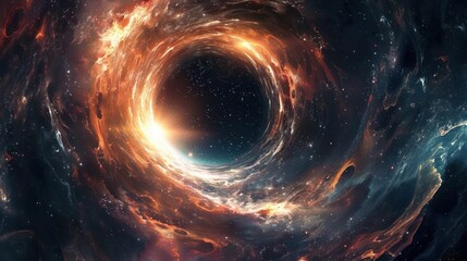 A mysterious, glowing cosmic portal in deep space., image of galaxy universe space beautiful like magic in dream.