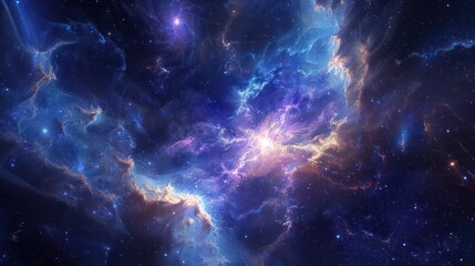 A mysterious, glowing cosmic echo in the universe., image of galaxy universe space beautiful like magic in dream.