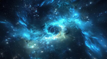 Obraz premium A mysterious, glowing cosmic echo in the universe., image of galaxy universe space beautiful like magic in dream.