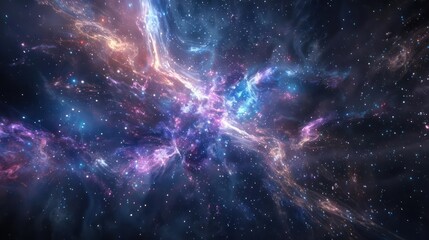 A mysterious, glowing cosmic veil in deep space., image of galaxy universe space beautiful like magic in dream.