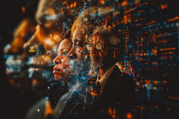 AI (Artificial Intelligence) concept. Deep learning. GUI (Graphical User Interface).