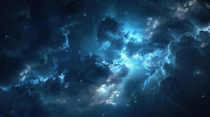 A hidden dark matter cloud, glowing faintly in the depths of space., image of galaxy universe space beautiful like magic in dream.