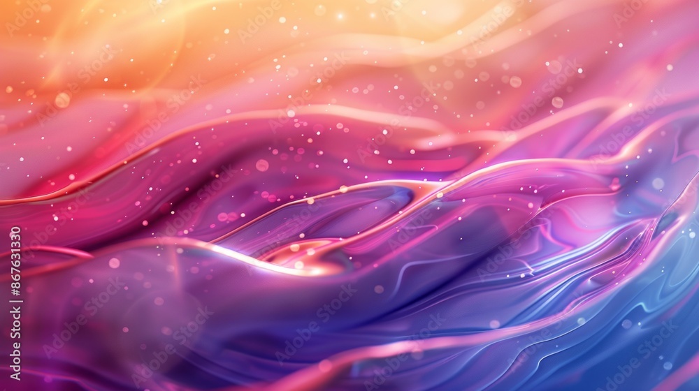 Wall mural vibrant liquid color waves background with fluid gradient hues in abstract flowing patterns, ideal f