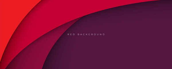 Abstract 3d papercut background red wavy layers design vector