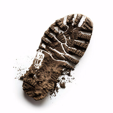 recommend clip art: Dirt footprint of a trekker shoe top view