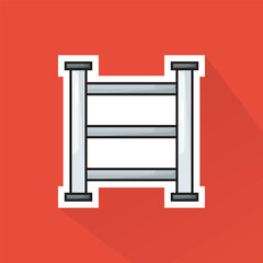 Illustration of Firefighter Ladder in Flat Design