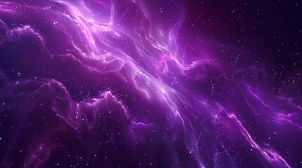 Obraz premium Purple space nebula abstract astronomy illustration 3d render of sky with glowing stars in deep space fantasy galaxy concept for cosmic art and sci-fi designs